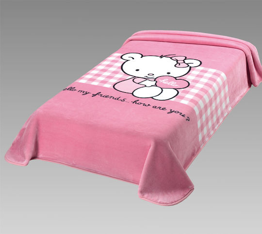 Belpla Velvet Blanket Spain Ster Pink 160x220cm Belpla Velvet Blanket Spain Ster Pink 160x220cm
