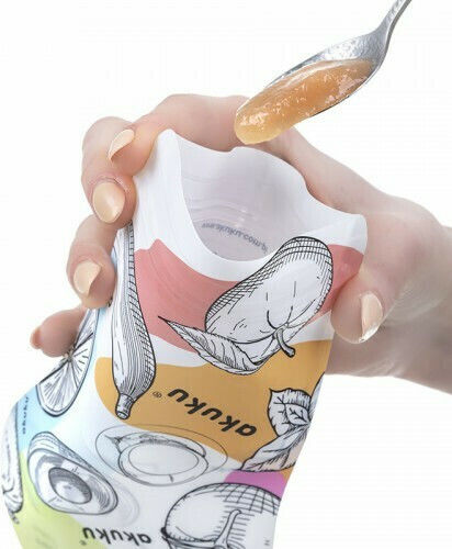 Akuku Plastic Baby Food Pouch 5pcs Transparent bws-