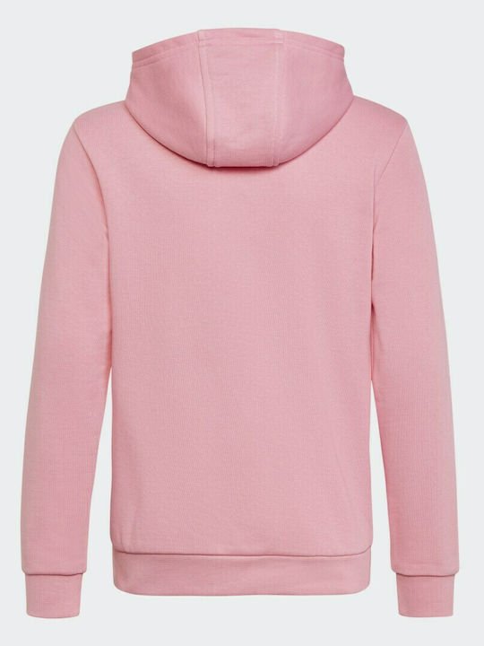 adidas Fleece Παιδικό Φούτερ με Κουκούλα και Τσέπες Ροζ Trefoil