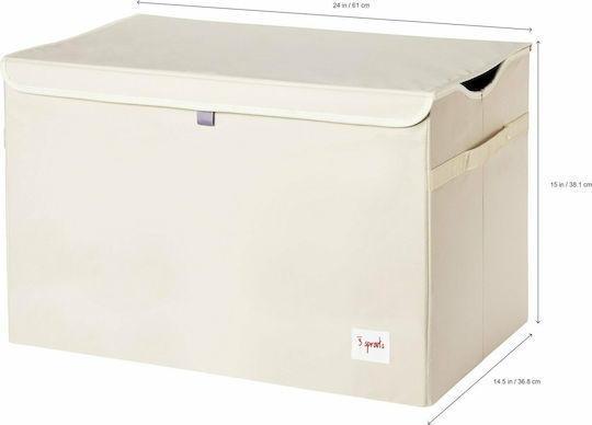 3 Sprouts Children's Folding Storage Box made of Fabric Sheep Brown 61x37x38cm 1pcs