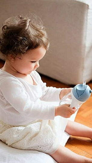 Beaba Baby Cup with Handles and Straw made of Plastic Pink 300ml for 8m+m+
