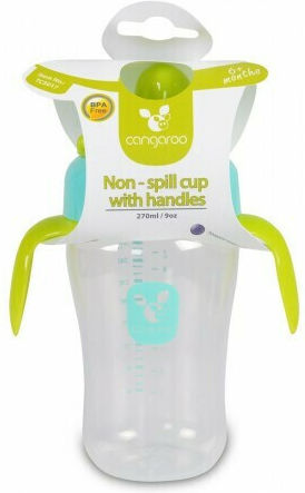 Cangaroo Educational Sippy Cup Plastic with Handles Blue for 6m+m+ 270ml