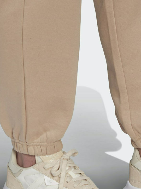 Adicolor Essentials Ψηλόμεσο Παντελόνι Φόρμας με Λάστιχο Fleece Magic Beige