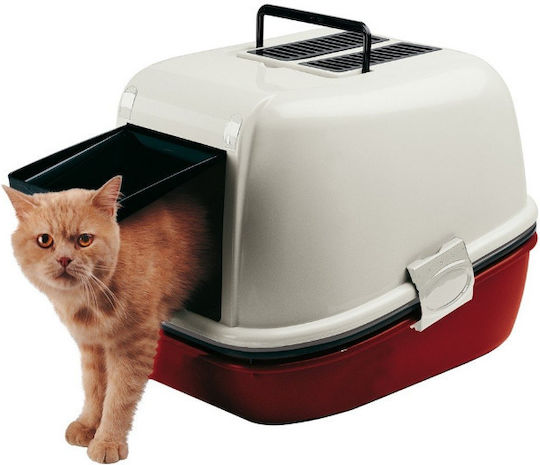 Moderna Magix Cat Toilet Closed with Filter Red L45.5 x W55.5 x H39cm