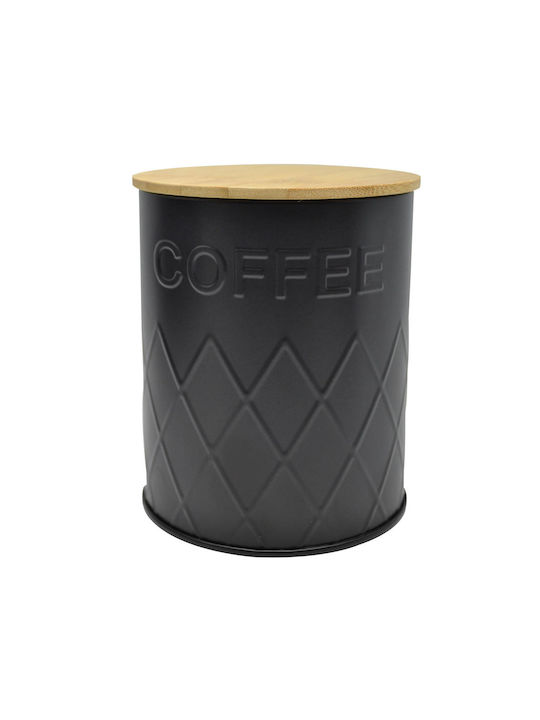 Ankor Vase Coffee with Lid Metallic Black 10x10x13cm