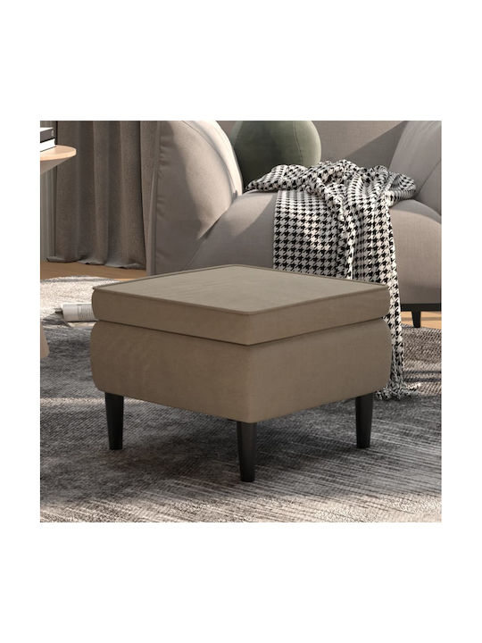 Stool Footstool Upholstered with Fabric Light grey 55x54.5x42cm