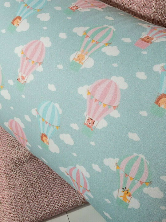 Teoran Kinder Wurfkissen Kopfkissenbezug Balloon Hellblau 45x45cm