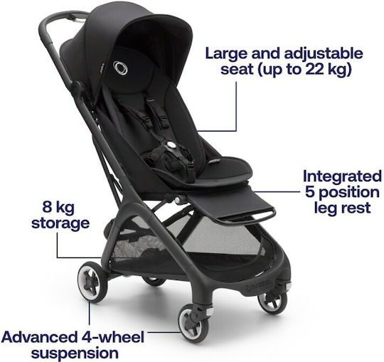 Bugaboo Butterfly Complete Baby Stroller Suitable from 6+ Months Black Forest Green 7.3kg