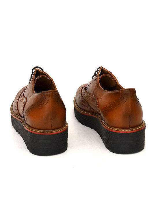 Women's Flatform Oxfords Tabac Brown