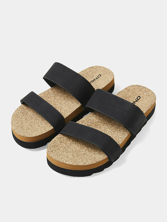 Cork Γυναικεία Σανδάλια Μαύρα