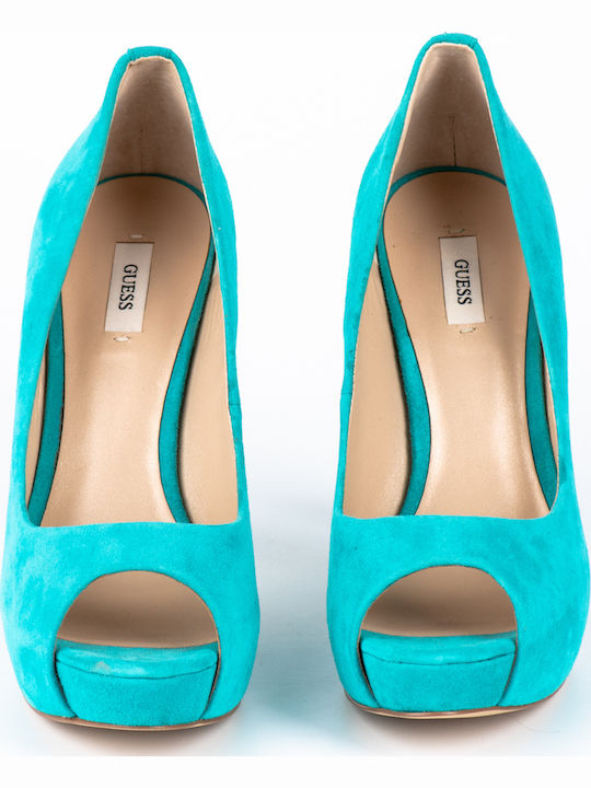 Peeptoe Pumps Hellblau