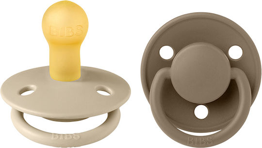 Bibs Deluxe Pacifiers Rubber Vanilla / Dark Oak for 0-6 months 2pcs