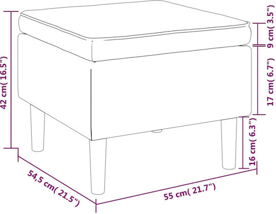 Тапицирана Поставка за Крака от Син Текстил 55x54.5x42 см