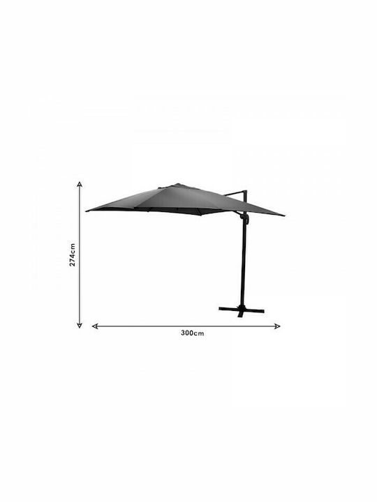 Hanging Circular Aluminum Raffaella Anthracite 3m