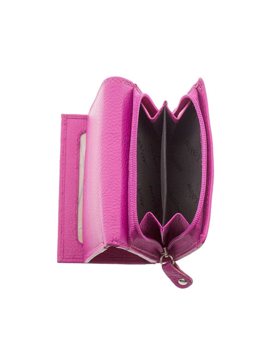 Small Leather Women's Wallet with RFID Fuchsia