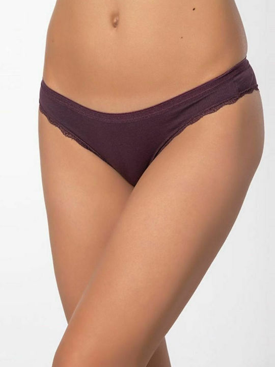 Agata Βαμβακερά Γυναικεία Slip MultiPack με Δαντέλα