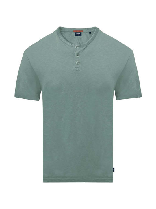 Rebase Herren Shirt Kurzarm Schaltflächen Dark Mint