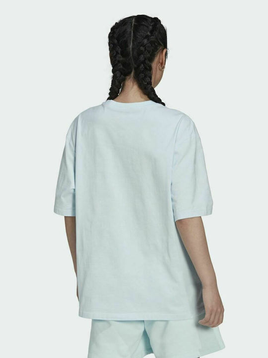 Adidas Καλοκαιρινή Γυναικεία Βαμβακερή Μπλούζα Πιτζάμας Almost Blue