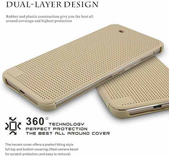 HTC Dot View Buchen Sie Kunststoff Beige (HTC One E9, E9 PLUS)
