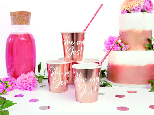 PartyDeco Party Paper Glasses 220ml for Party 6 Pieces