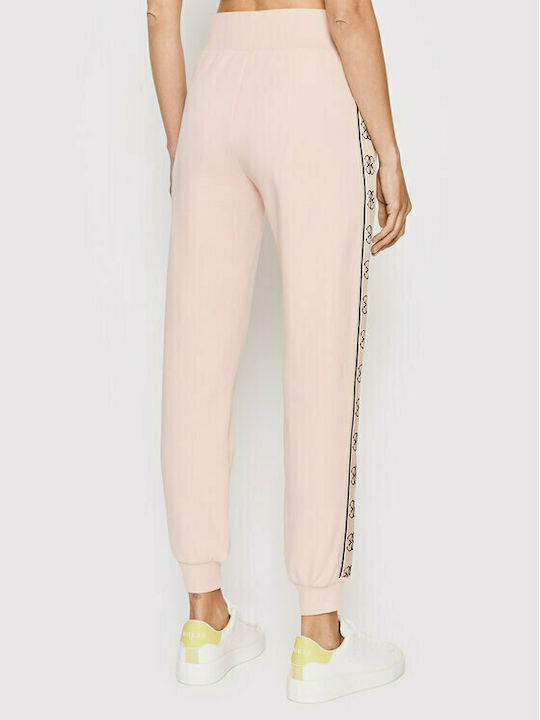 Guess Hohe Taille Damen-Sweatpants Jogger Rosa