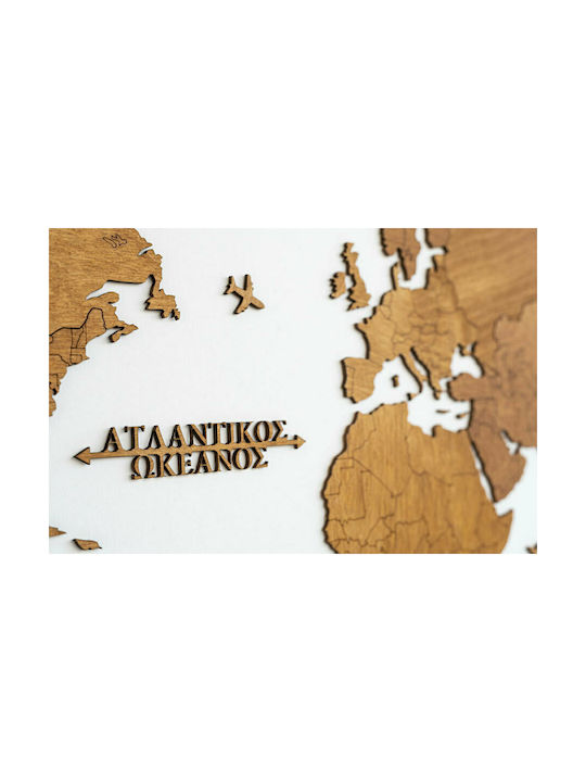 Wall Decor World Map Handmade Wooden 115x65cm