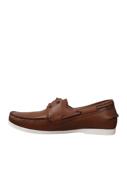 Boat Lace Up Men's Leather Boat Shoes Brown