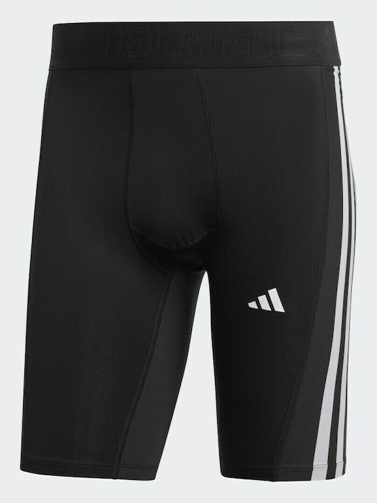 adidas Stripes Training Ανδρικό Αθλητικό Κολάν Compression Κοντό Μαύρο