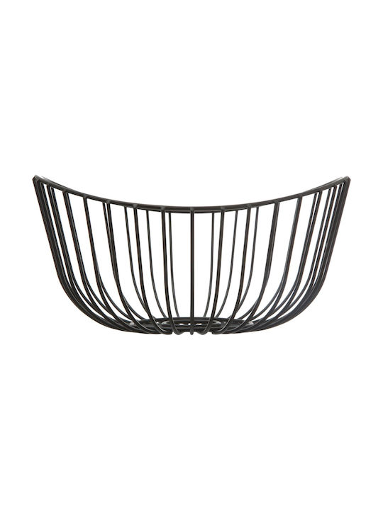5Five Φρουτιέρα Μεταλλική Μαύρη 27.5x27.5x14εκ.