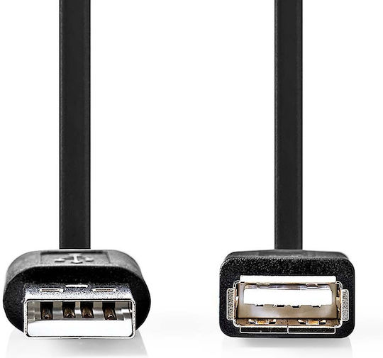 Nedis USB 2.0 Cable USB-A male - USB-A female Μαύρο 3m (CCGB60010BK30)