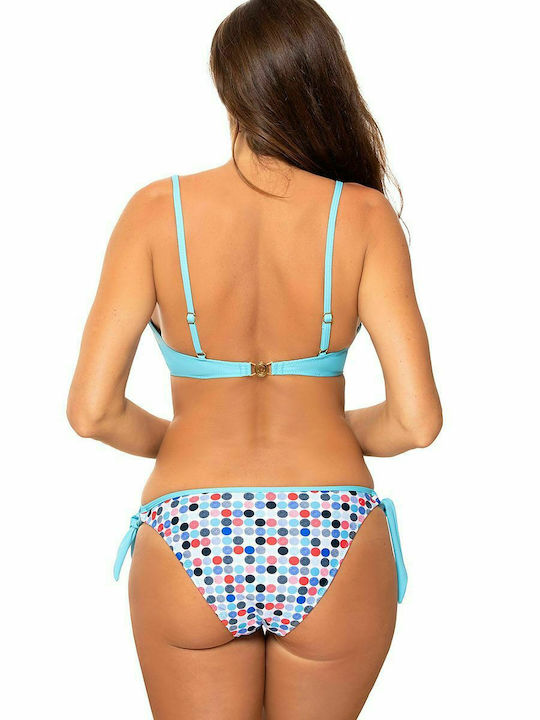 Marko Padded Bikini Set Bra & Slip Bottom with Laces with Adjustable Straps Polka Dot