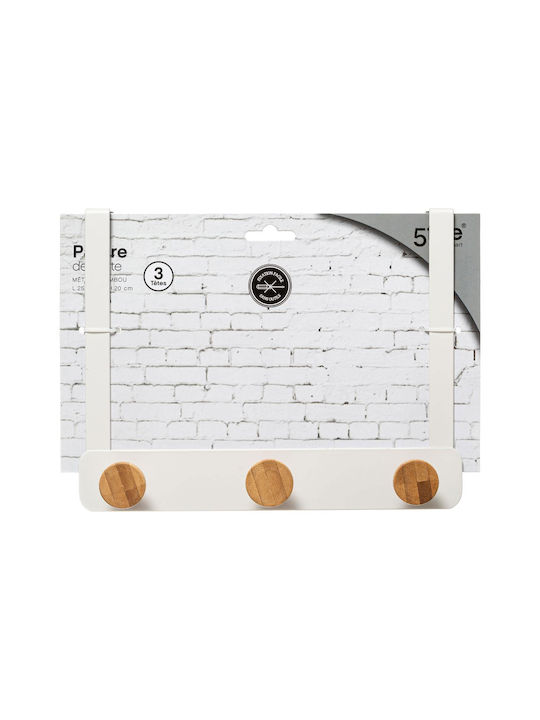 Door Hook 3 Slots Metallic 25x8.2x20cm