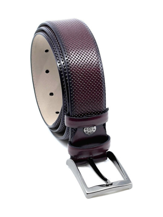 Men's Belt from Artificial Leather Burgundy
