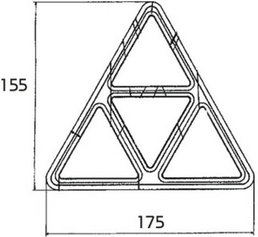 Proplast Reflective Triangle Screw-On With 4 Internal Triangles Truck Reflector 155mm x 175mm
