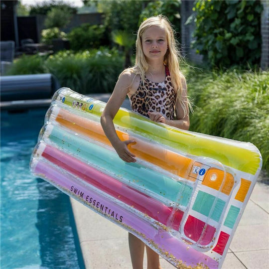 Swim Essentials Regenbogen Aufblasbare Pool-Luftmatratze mit Glitzer 180x80cm