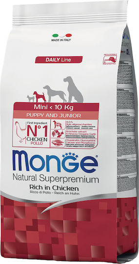 Monge Daily Line Puppy & Junior Mini 3kg Trockenfutter für Welpen kleiner Rassen mit Huhn