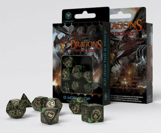 Square Enix Dragons Bottle Green & Gold Dice Dice Set 7τμχ 7τμχ