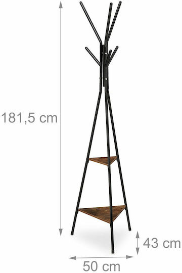 Relaxdays Cuiere Pom Metalic Negru 50x43x181.5cm