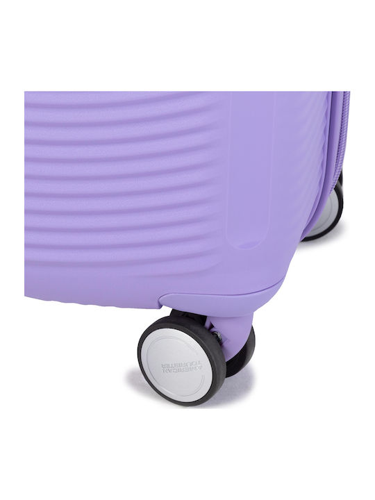 American Tourister Soundbox Spinner Large Hard Travel Suitcase Lila with 4 Wheels Height 77cm