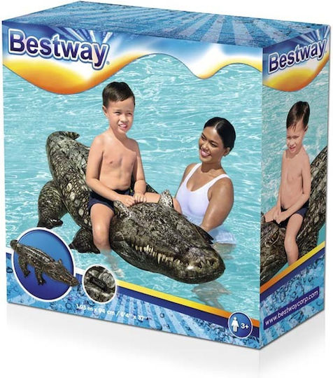 Bestway Детски Надуваем Езда На Плажа Крокодил С Дръжки Зелен 194x94см