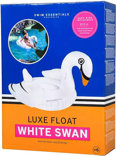 Swim Essentials Swim Essentials Swan Saltea Gonflabilă Ride On De Plajă Albă 160cm