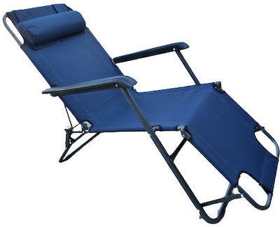 Lounger-Armchair Beach with Recline 2 Slots Blue 153x60x79cm