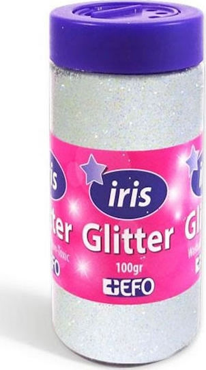 +Efo Iris Χρυσόσκονη Glitter Ασημί σε Αλατιέρα 100gr