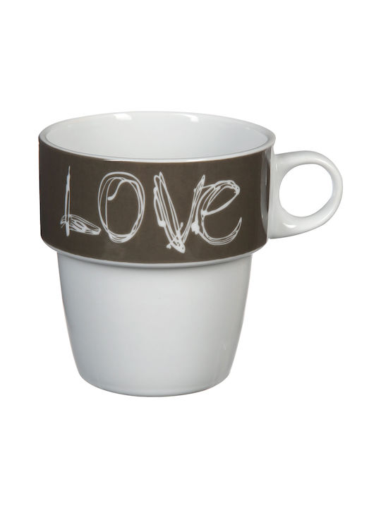 Spitishop Love Ceramic Coffee Cup Set 260ml Multicolour 6pcs