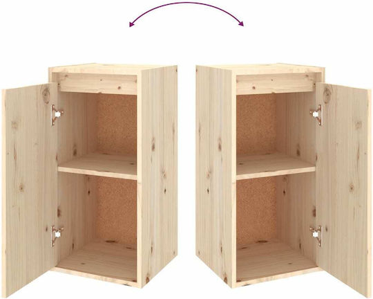 Dulap Pandantiv Pentru Sufragerie Din Lemn Masiv Bej 30x30x60cm