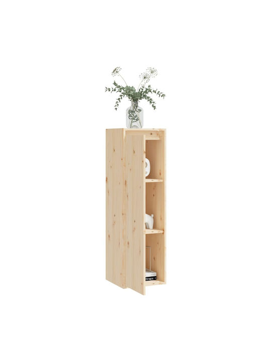 Wall-Mounted Living Room Cabinet Made of Brown Solid Wood 30x30x100cm