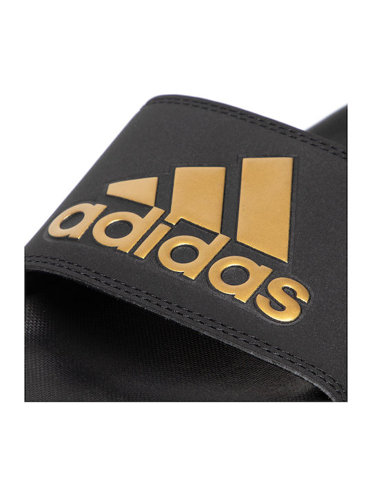 Adilette Cloudfoam Plus Logo Men's Slides Gold Metallic