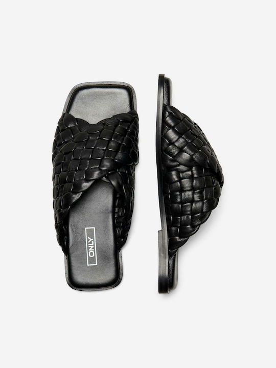 Frei1 Leder Flache Sandalen für Damen in Schwarz Farbe