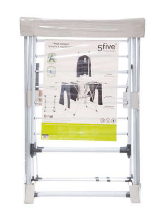 5Five Sinai Stainless Steel Folding Floor Clothes Drying Rack with Hanging Length 16m