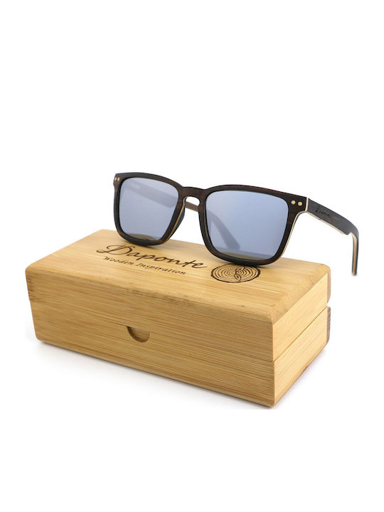 Daponte Damen Sonnenbrille mit Gray Holz Gestell und Gray Polarisiert Linse DAP314E 6